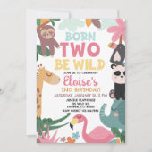 Invitation Née POUR Être Sauvage Rose Fête d'anniversaire (Devant)