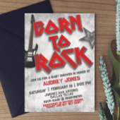 Invitation Née pour le Rock - Baby Shower