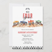 Invitation Need Four Speed Monster Truck Boy 4th Birthday (Devant)