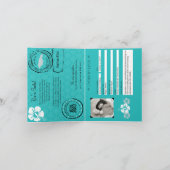 Invitation Negril Jamaïque Turquoise Passeport Mariage (Intérieur)