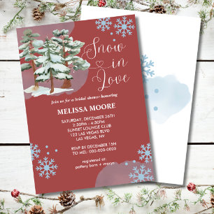 Invitation Neige amoureuse burgunge flocon de neige de la for
