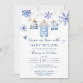 Invitation Neige amoureuse Flammes de neige baby shower d'hiv (Devant)