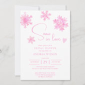 Invitation Neige amoureuse flocons de neige douche nuptiale d (Devant)