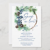 Invitation Neige amoureuse hiver nuptiale pins de douche wrea (Devant)