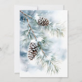 Invitation Neige amoureuse pins neigeux hiver nuptiale douche (Dos)