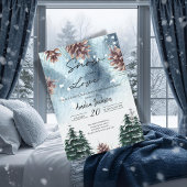 Invitation Neige amoureuse pins neigeux hiver nuptiale douche
