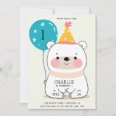 Invitation Neige beaucoup amusant Cute Panda Premier annivers (Devant)