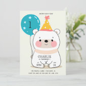 Invitation Neige beaucoup amusant Cute Panda Premier annivers (Debout devant)