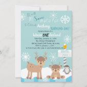 Invitation Neige beaucoup amusant tourner un appel d'annivers (Devant)