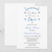 Invitation Neige beaucoup d'amour Hiver Flocon de neige Baby  (Devant / Derrière)