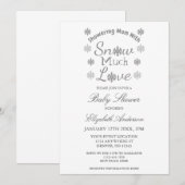 Invitation Neige beaucoup d'amour Hiver Flocon de neige Baby (Devant / Derrière)