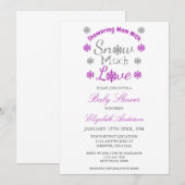 Invitation Neige beaucoup d'amour Hiver Flocon de neige Baby (Devant / Derrière)