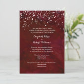 Invitation Neige blanche sur le mariage d'hiver rouge (Debout devant)