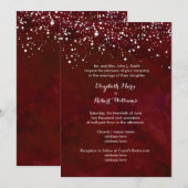 Invitation Neige blanche sur le mariage d'hiver rouge (Devant / Derrière)