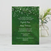 Invitation Neige blanche sur le mariage d'hiver vert (Debout devant)