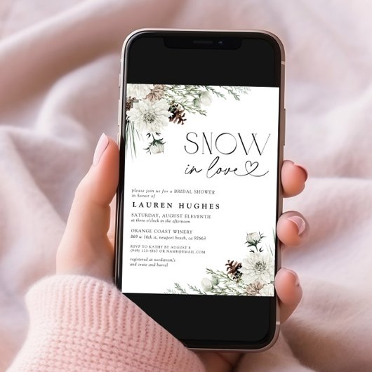 Invitation Neige dans l'amour À feuillage persistant douche n