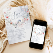 Invitation Neige dans l'amour neige moderne hiver nuptiale do