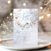 Invitation Neige dans l'amour neige moderne hiver nuptiale do