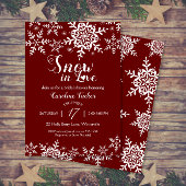 Invitation Neige dans l'amour Noël Fête des mariées rouge fon