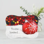 Invitation Neige de Noël rouge étincelante (Debout devant)