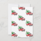 Invitation Neige de pin de Truck Rouge, Fête de Noël (Dos)