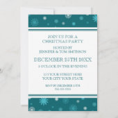 Invitation Neige de Teal d'invitation de fête de Noël (Dos)