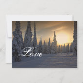 Invitation Neige de vacances d'hiver sur des pins épousant (Dos)