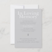 Invitation Neige D'Hiver Dans L'Amour Mémoire Funérailles (Dos)