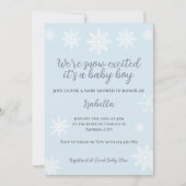Invitation Neige d'hiver Excitée Baby Boy Douche (Devant)