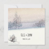 Invitation Neige d'hiver, Mariage bleu et blanc (Devant)