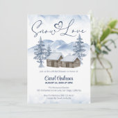 Invitation Neige douce en amour Aquarelle Fête des mariées d' (Debout devant)