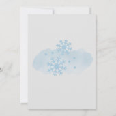 Invitation Neige en amour bébé bleu forêt d'hiver flocon de n (Dos)