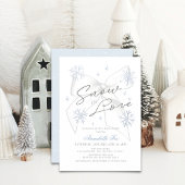 Invitation Neige en amour Bow blanc Snowflake Fête des mariée