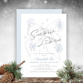 Invitation Neige en amour Bow blanc Snowflake Fête des mariée