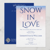 Invitation Neige en amour Couples conjoints Fête des mariées  (Devant / Derrière)