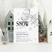 Invitation Neige en amour Cute Bow Snowflake Baby shower d'hi
