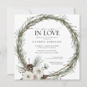 Invitation Neige en amour Fête de douche de mariage hivernale (Devant)