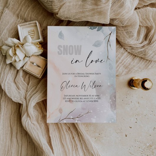 Invitation Neige en amour - Fête des mariées de Wonderland en