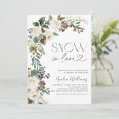 Invitation Neige en amour Fleurs d'hiver À feuillage persista (Debout devant)