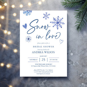 Invitation Neige en amour flocons de neige douche de mariée d