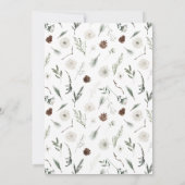 Invitation Neige en amour hiver Fête des mariées À feuillage (Dos)