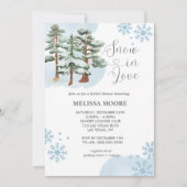 Invitation Neige en amour hiver forêt flocon de neige nuptial (Devant)