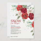 Invitation Neige en amour hiver Rustique Flocon de neige Douc (Devant)