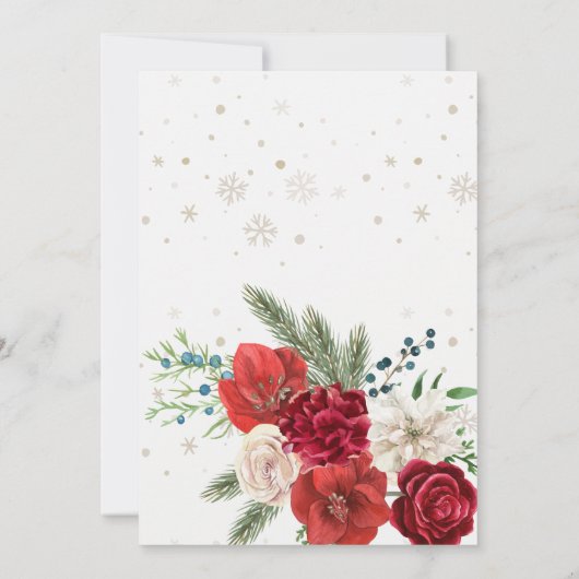 Invitation Neige en amour hiver Rustique Flocon de neige Douc (Dos)