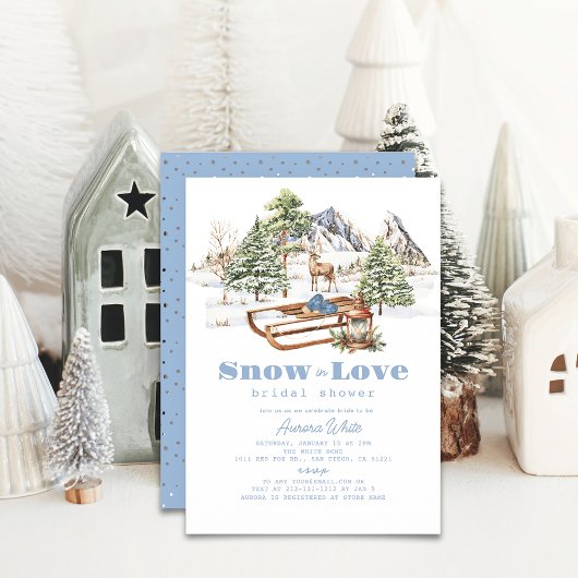 Invitation Neige en amour Hiver Snowy Mountains Fête des mari