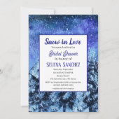 Invitation Neige en amour Hiver Wonderland Fête des mariées (Devant)