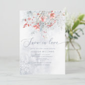 Invitation Neige en amour moderne bleu poussiéreux douche nup (Debout devant)