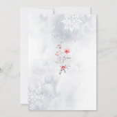 Invitation Neige en amour moderne bleu poussiéreux douche nup (Dos)