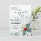 Invitation Neige en amour Noël Fête des mariées fête (Debout devant)