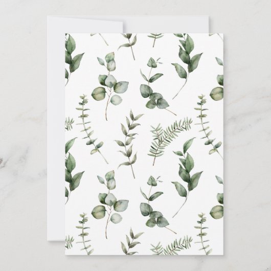 Invitation Neige en amour Pine rouge Fleurs d'hiver (Dos)